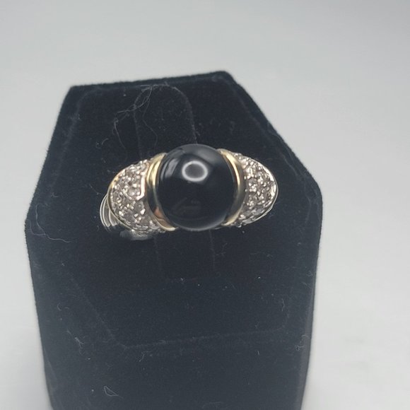 David Yurman Pave Diamond Onyx Capri Cable ring - Picture 3 of 8